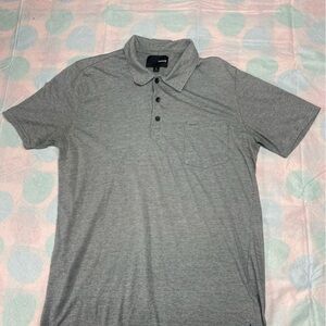 Hurley Shirt Mens Large black pin stripe short sleeve polo w/ pocket